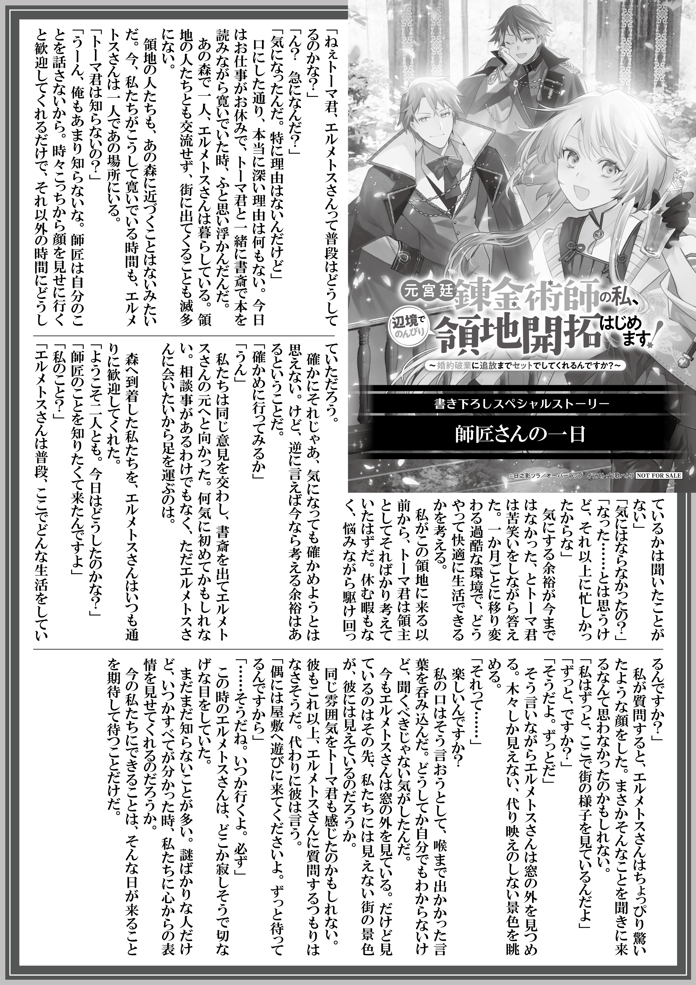 【ノベルス】『元宮廷錬金術師の私、辺境でのんびり領地開拓はじめます！②　～婚約破棄に追放までセットでしてくれるんですか？～』A4SSペーパー